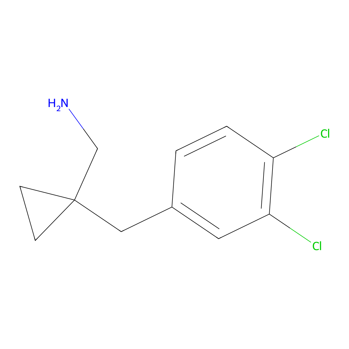 (1-(3,4-Dichlorobenzyl)cyclopropyl)methanamine molecular structure, CAS 1368483-38-8