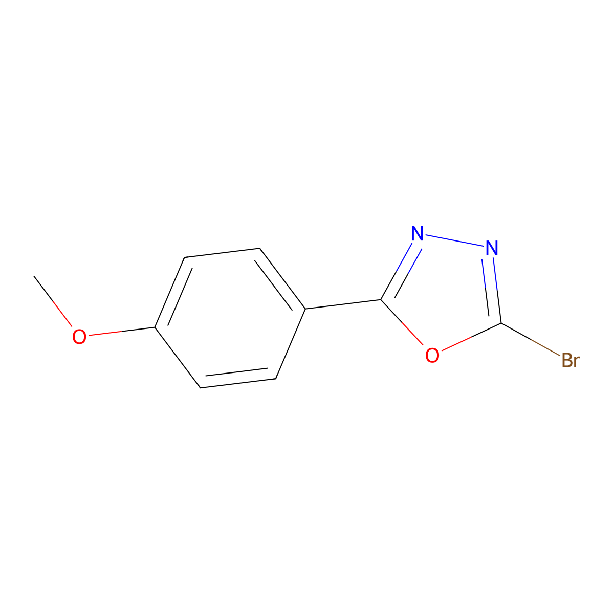 2-Bromo-5-(4-methoxyphenyl)-1,3,4-oxadiazole molecular structure, CAS 1368483-63-9