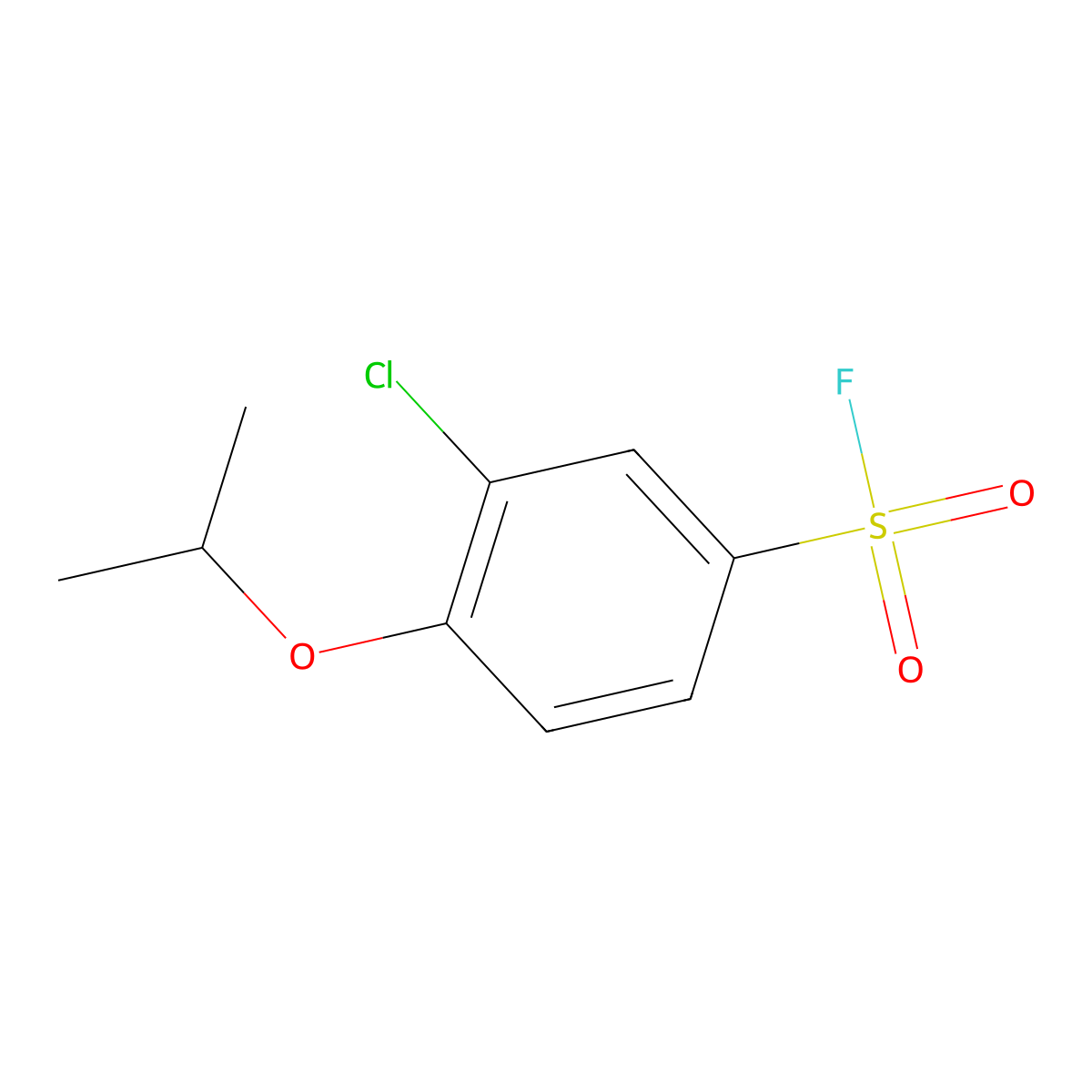3-Chloro-4-(propan-2-yloxy)benzene-1-sulfonyl fluoride molecular structure, CAS 1368486-34-3