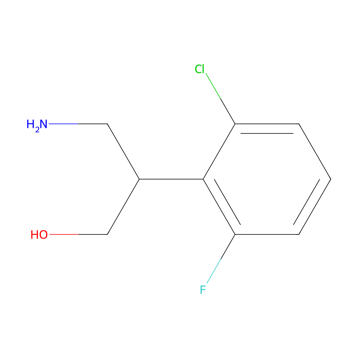 3-Amino-2-(2-chloro-6-fluorophenyl)propan-1-ol molecular structure, CAS 1368489-12-6
