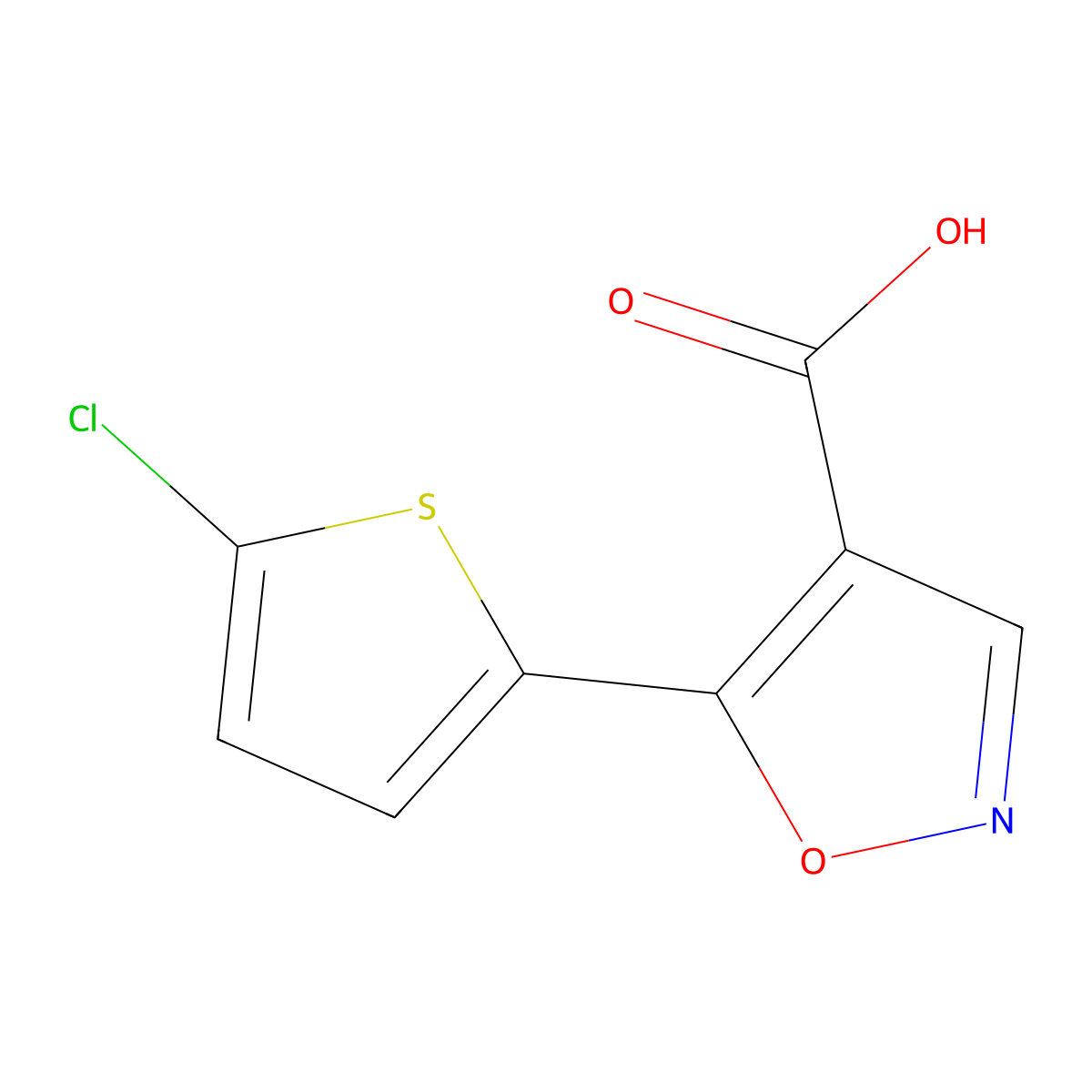 5-(5-Chlorothiophen-2-yl)-1,2-oxazole-4-carboxylic acid molecular structure, CAS 1368489-92-2