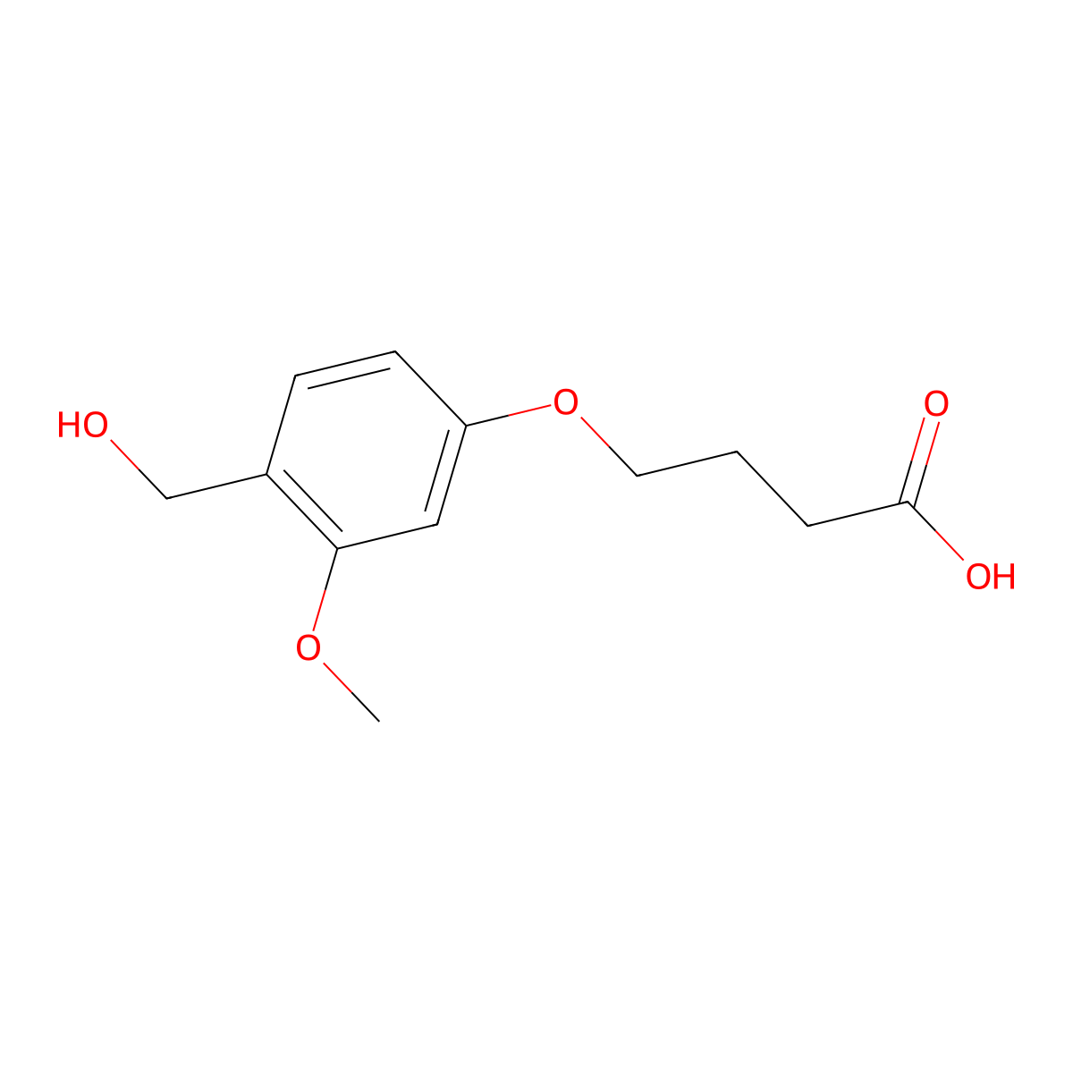 4-(4-Hydroxymethyl-3-methoxyphenoxy)-butyric acid molecular structure, CAS 136849-75-7