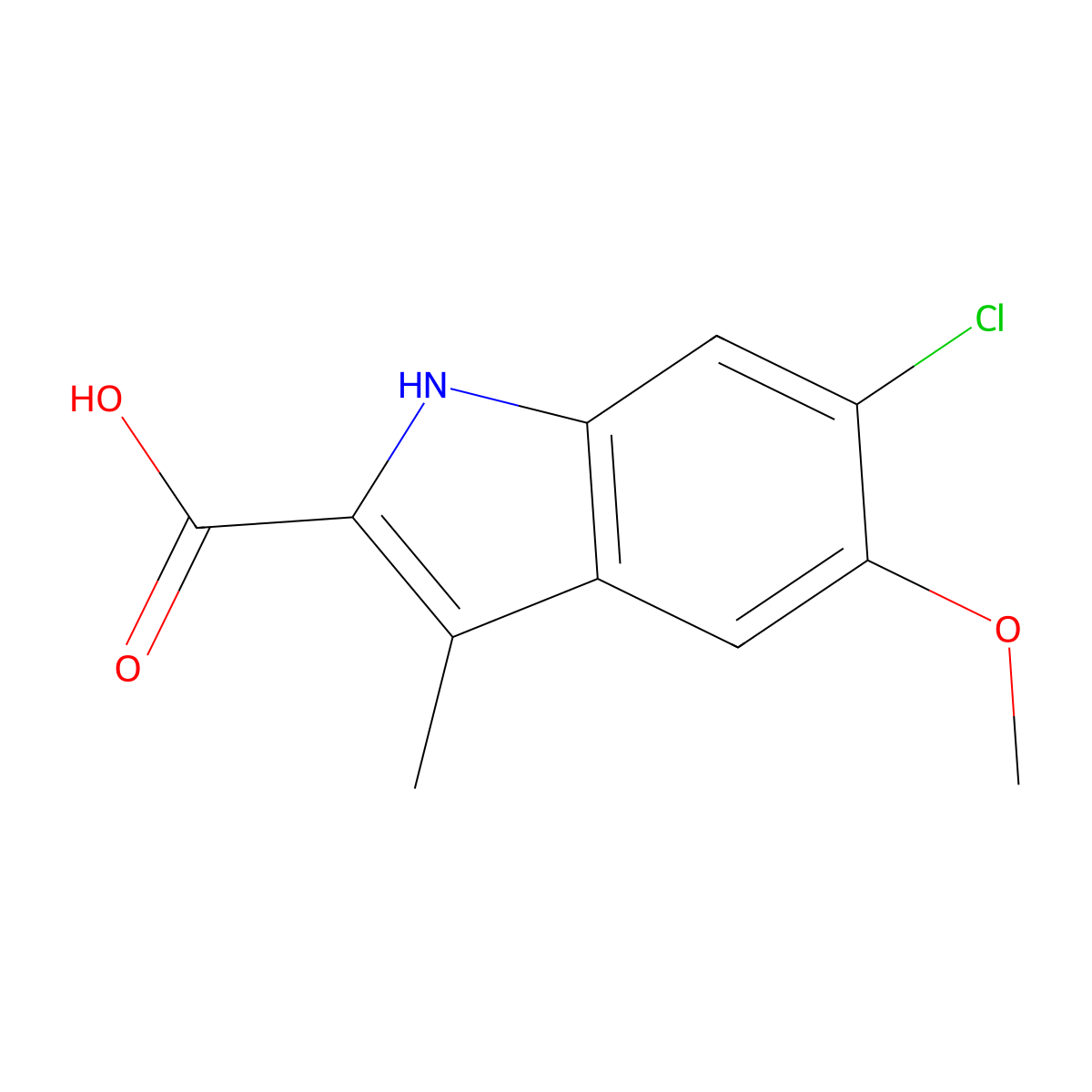 6-Chloro-5-methoxy-3-methyl-1H-indole-2-carboxylic acid molecular structure, CAS 1368490-62-3