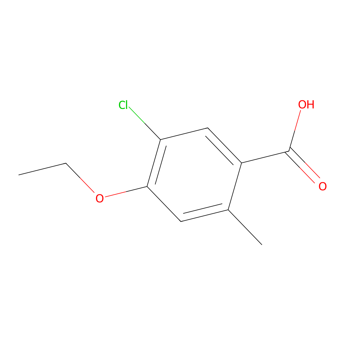 5-Chloro-4-ethoxy-2-methylbenzoic acid molecular structure, CAS 1368493-31-5