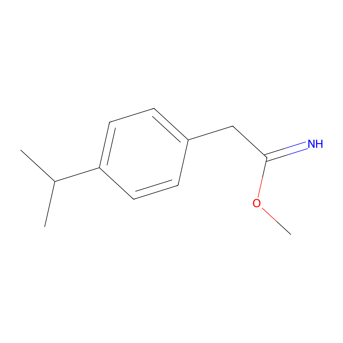 Methyl 2-[4-(propan-2-yl)phenyl]ethanimidate molecular structure, CAS 1368494-75-0