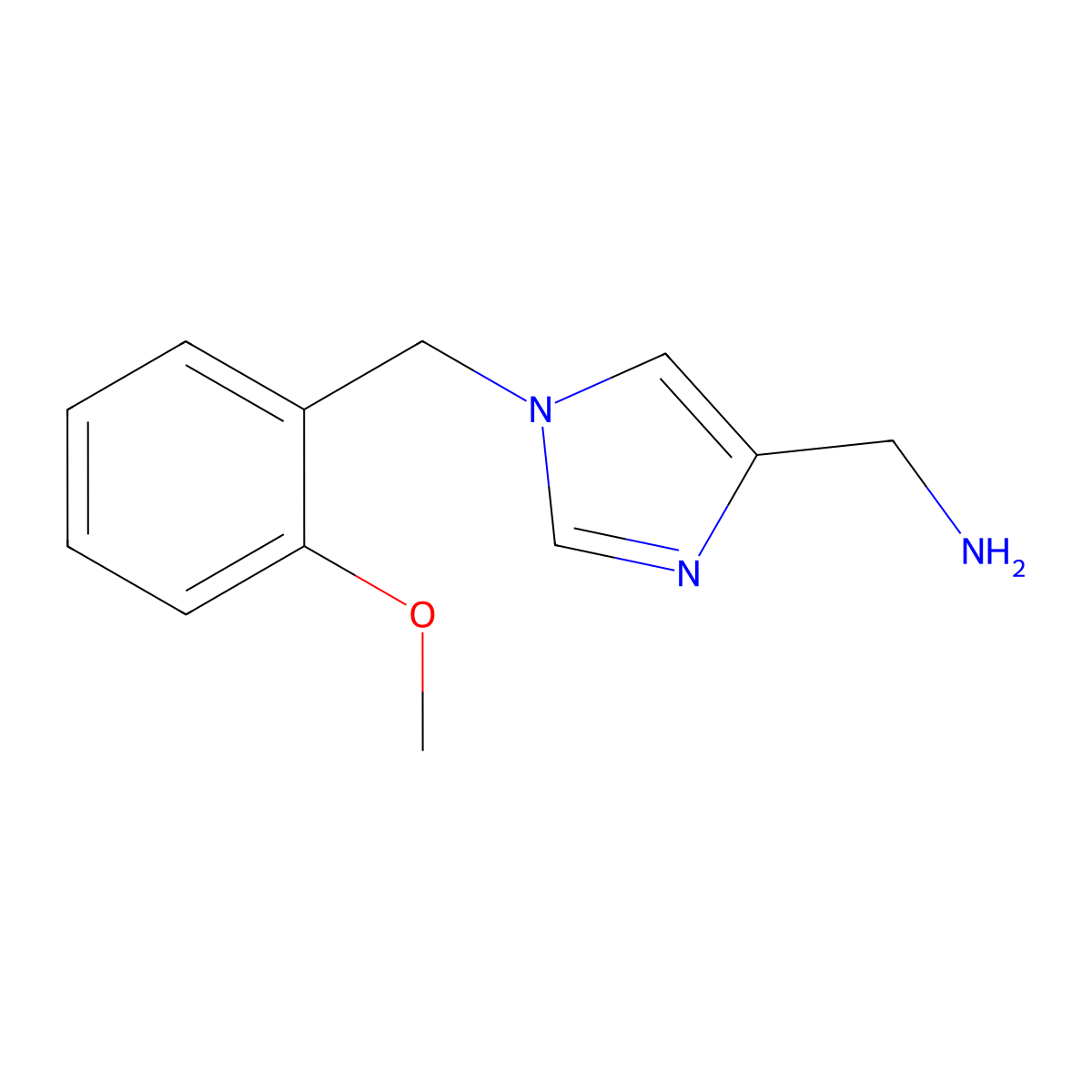 (1-(2-methoxybenzyl)-1H-imidazol-4-yl)methanamine molecular structure, CAS 1368495-62-8