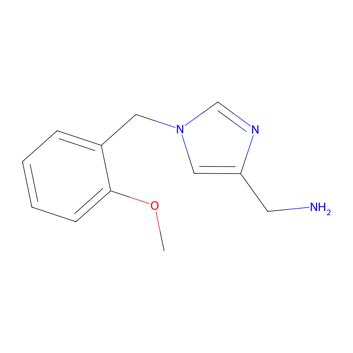 (1-(2-methoxybenzyl)-1H-imidazol-4-yl)methanamine molecular structure, CAS 1368495-62-8