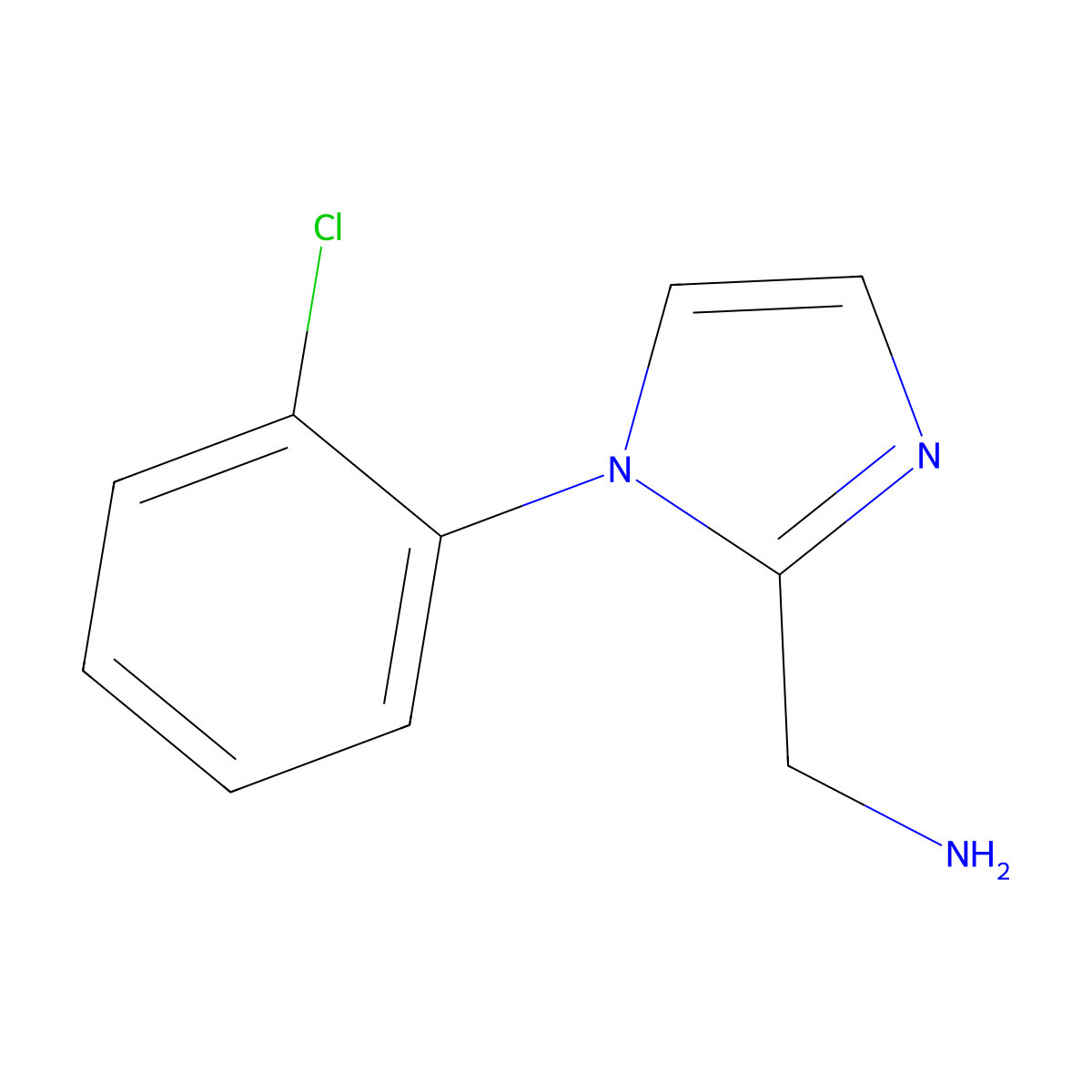 1-[1-(2-chlorophenyl)-1H-imidazol-2-yl]methanamine molecular structure, CAS 1368497-08-8