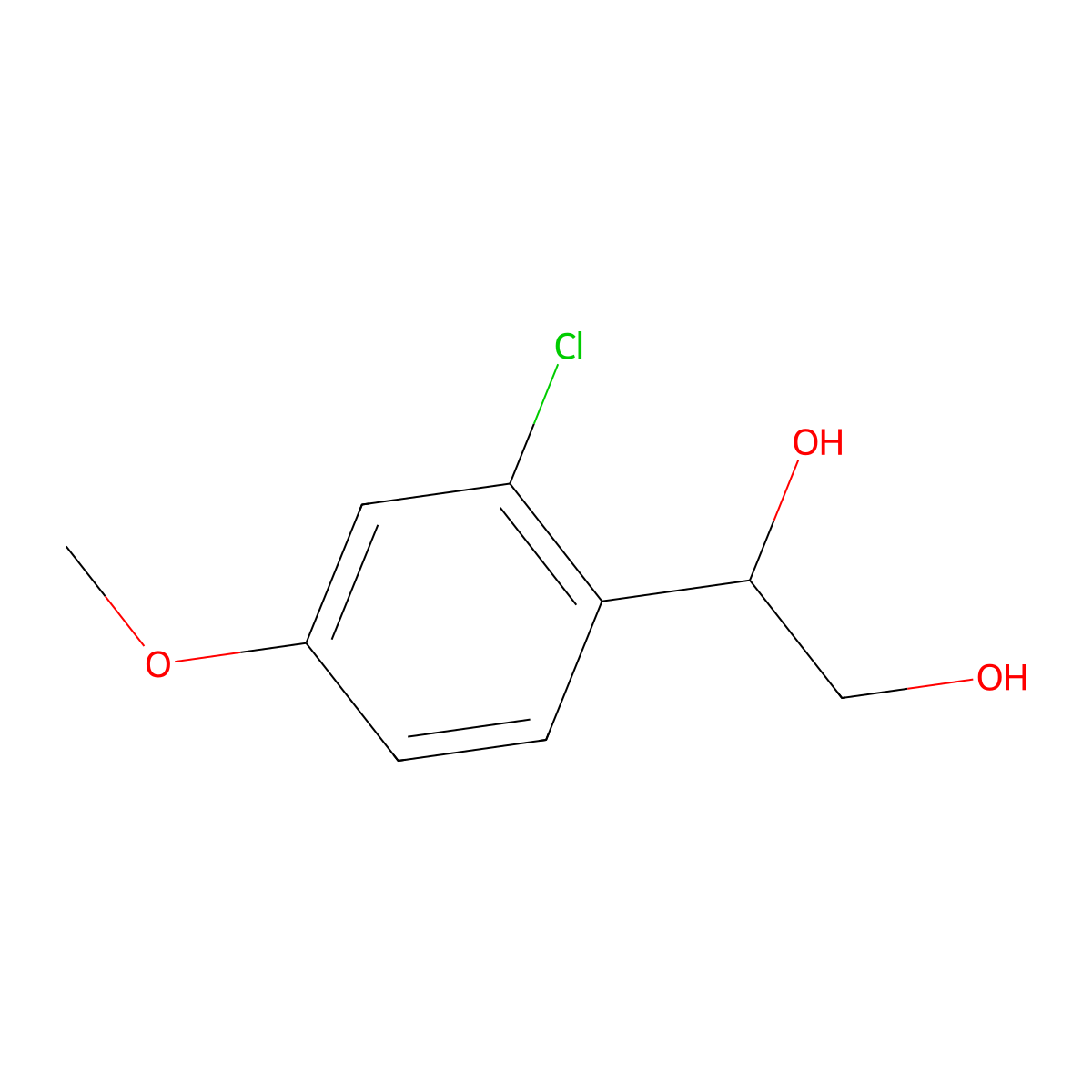 1-(2-Chloro-4-methoxyphenyl)ethane-1,2-diol molecular structure, CAS 1368498-25-2