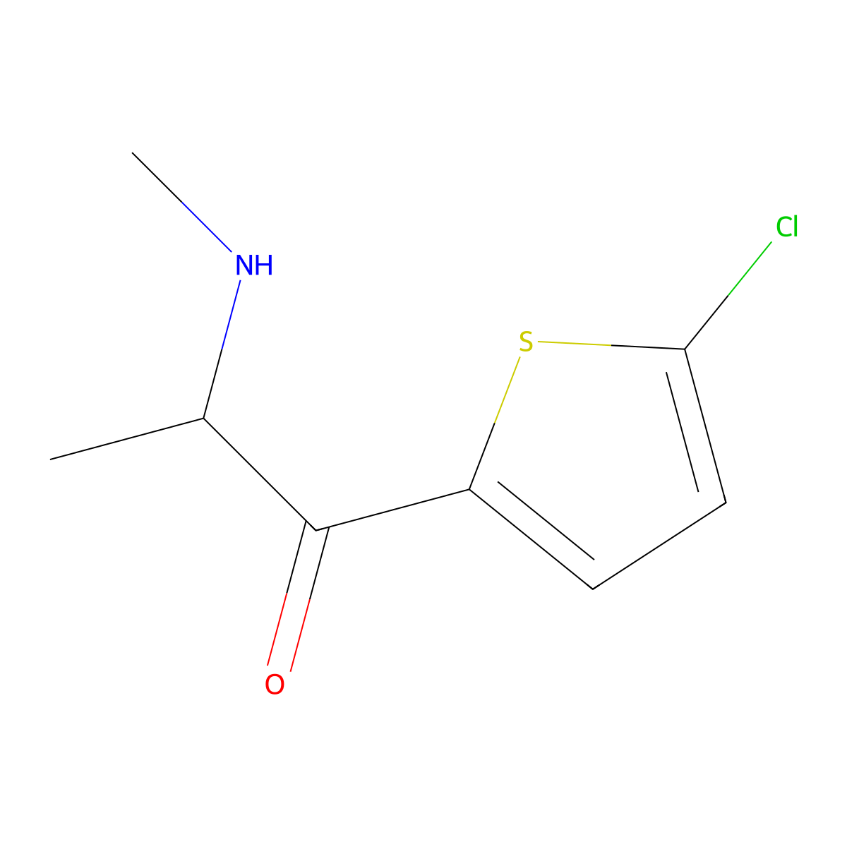 1-(5-Chloro-2-thienyl)-2-(methylamino)-1-propanone molecular structure, CAS 1368498-75-2