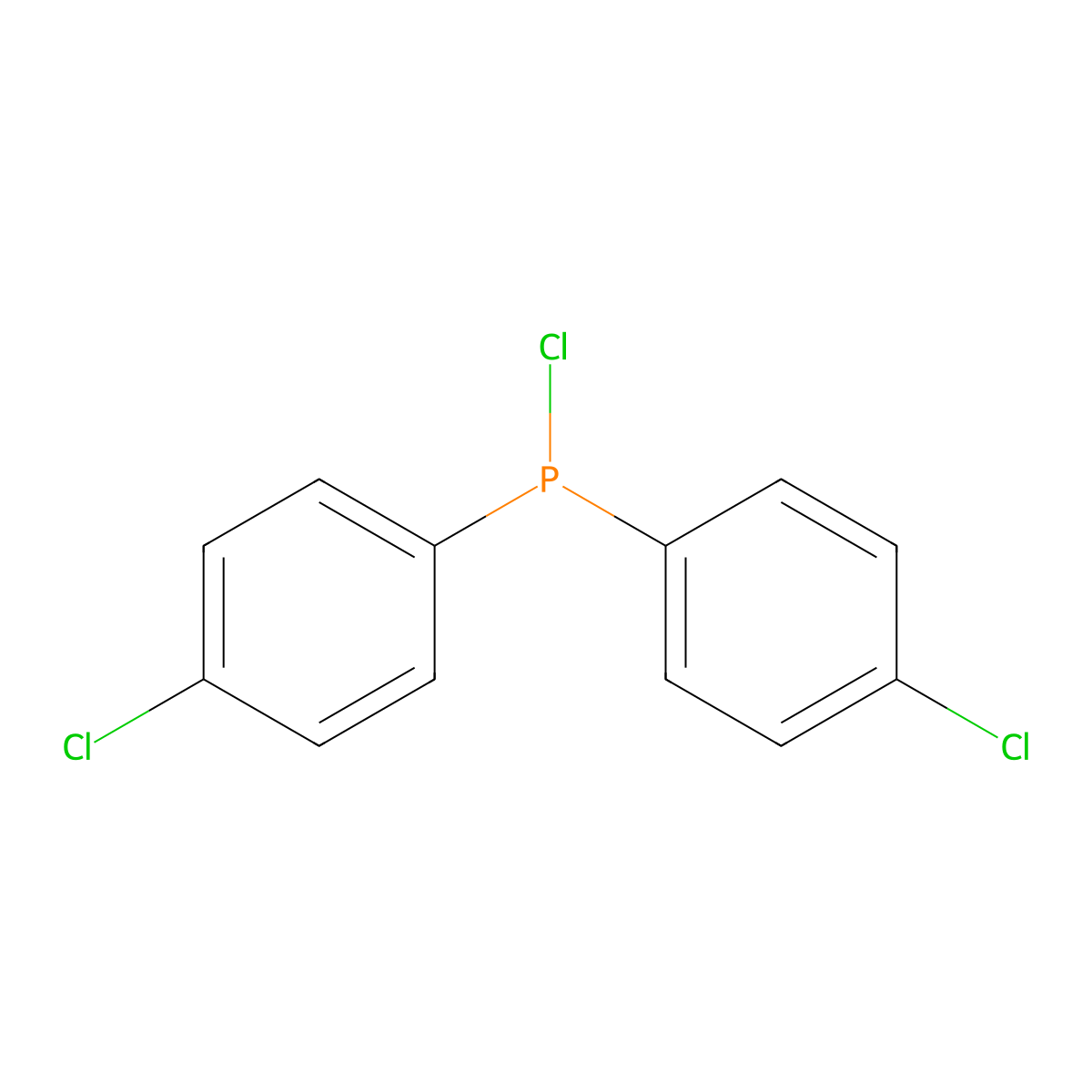 Chlorobis(4-chlorophenyl)phosphine molecular structure, CAS 13685-26-2