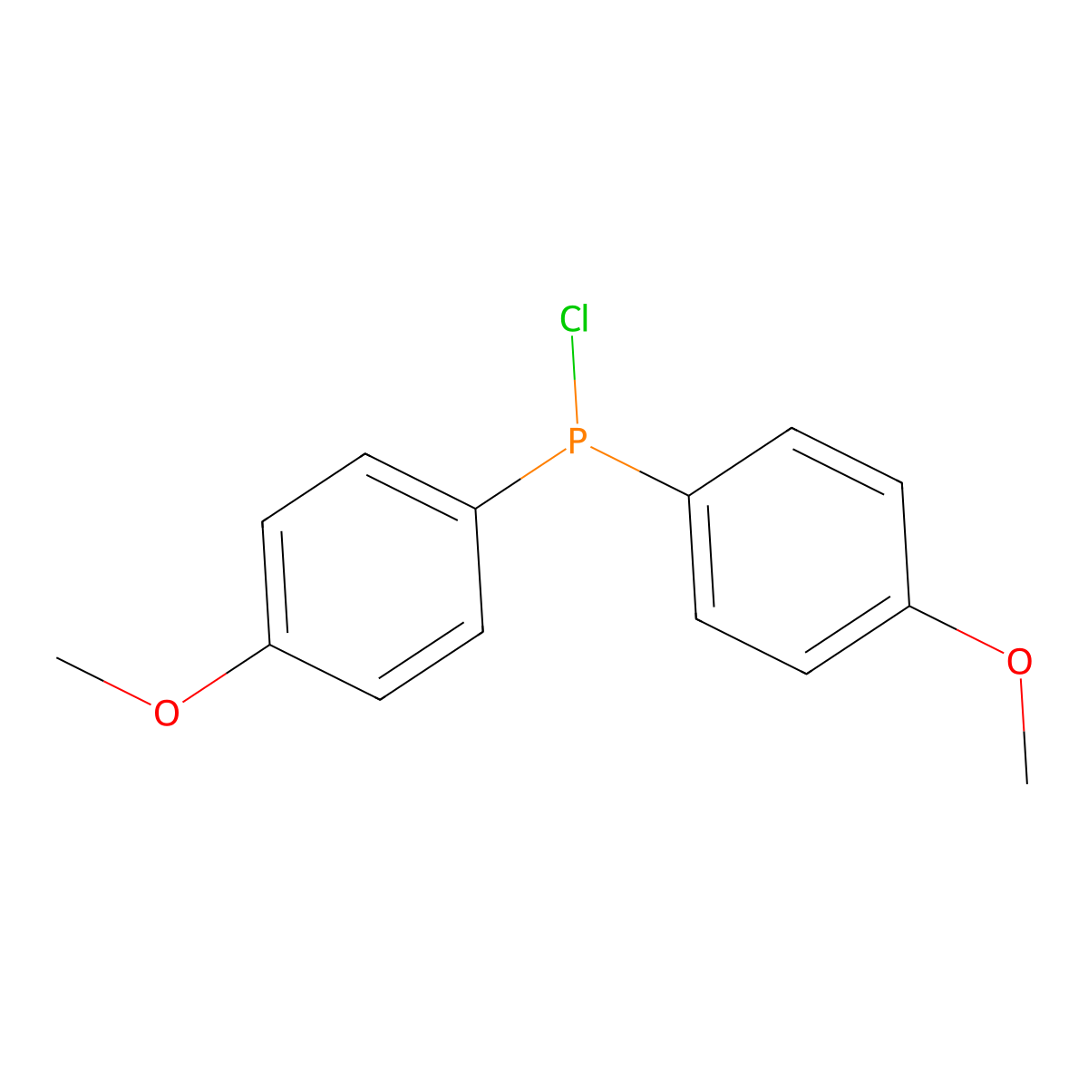 Bis(4-methoxyphenyl)chlorophosphine molecular structure, CAS 13685-30-8