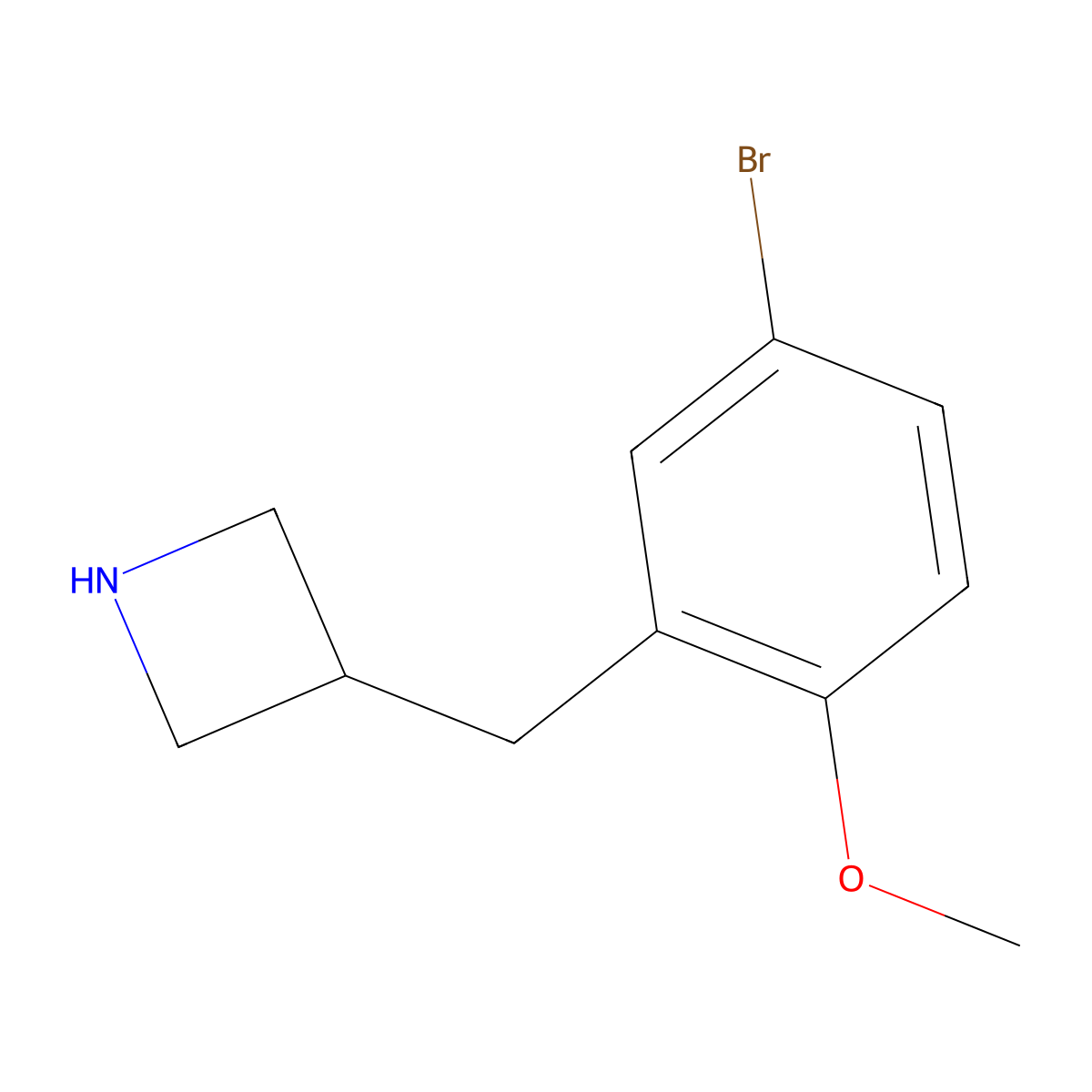 3-(5-Bromo-2-methoxybenzyl)azetidine molecular structure, CAS 1368500-15-5