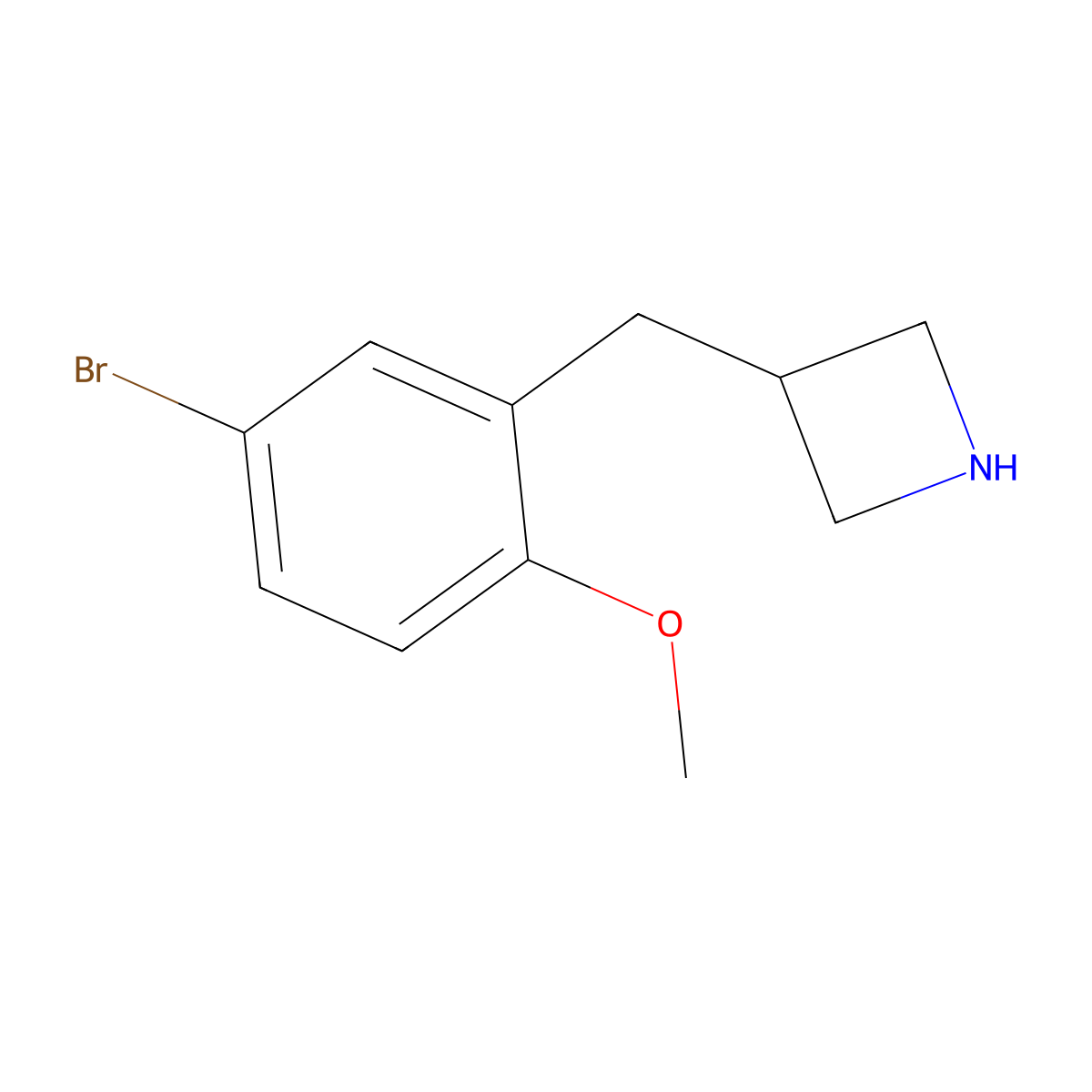 3-(5-Bromo-2-methoxybenzyl)azetidine molecular structure, CAS 1368500-15-5