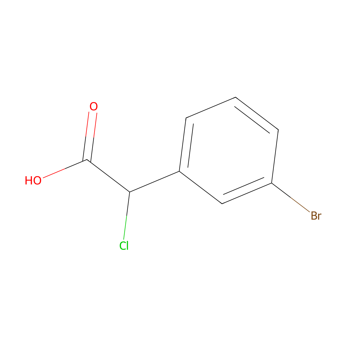 2-(3-Bromophenyl)-2-chloroacetic acid molecular structure, CAS 1368502-73-1