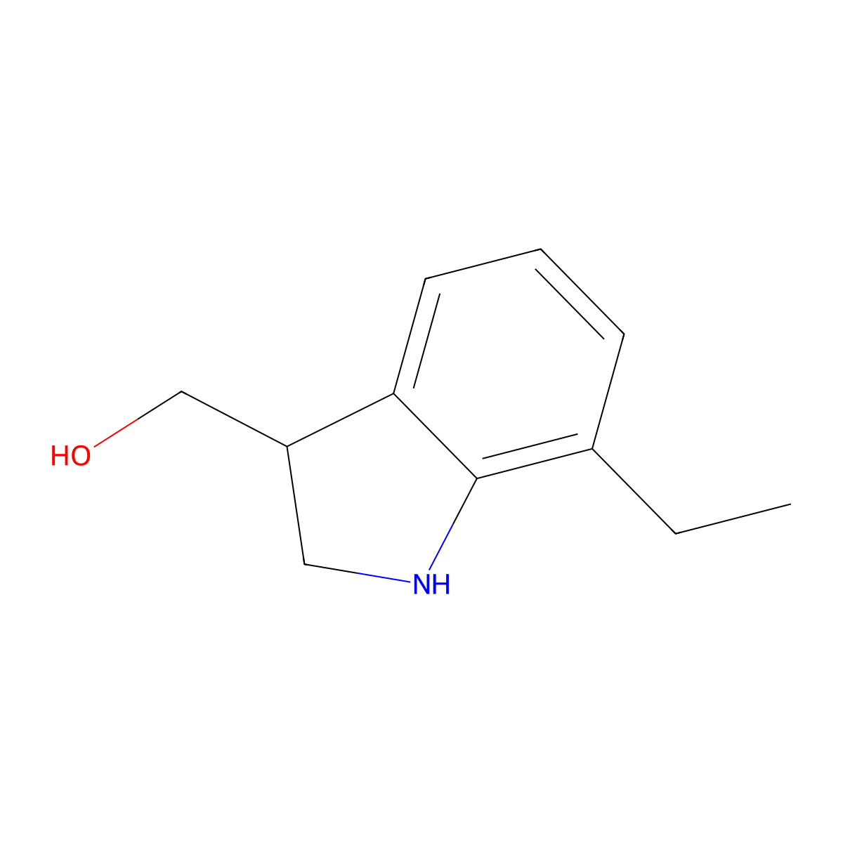 (7-ethyl-2,3-dihydro-1H-indol-3-yl)methanol molecular structure, CAS 1368503-52-9