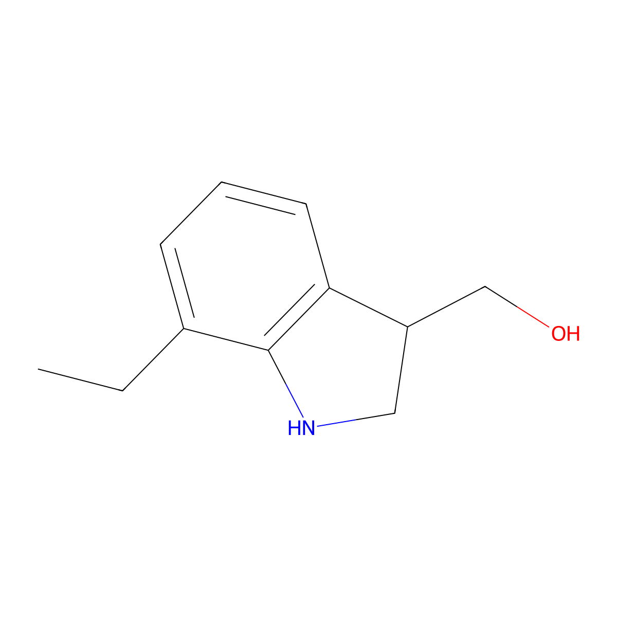 (7-ethyl-2,3-dihydro-1H-indol-3-yl)methanol molecular structure, CAS 1368503-52-9