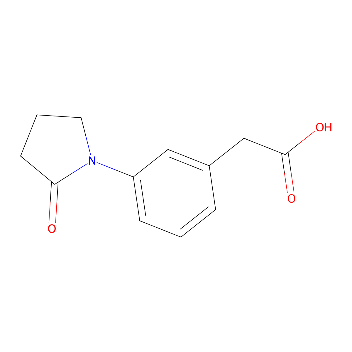 2-(3-(2-Oxopyrrolidin-1-yl)phenyl)acetic acid molecular structure, CAS 1368503-69-8
