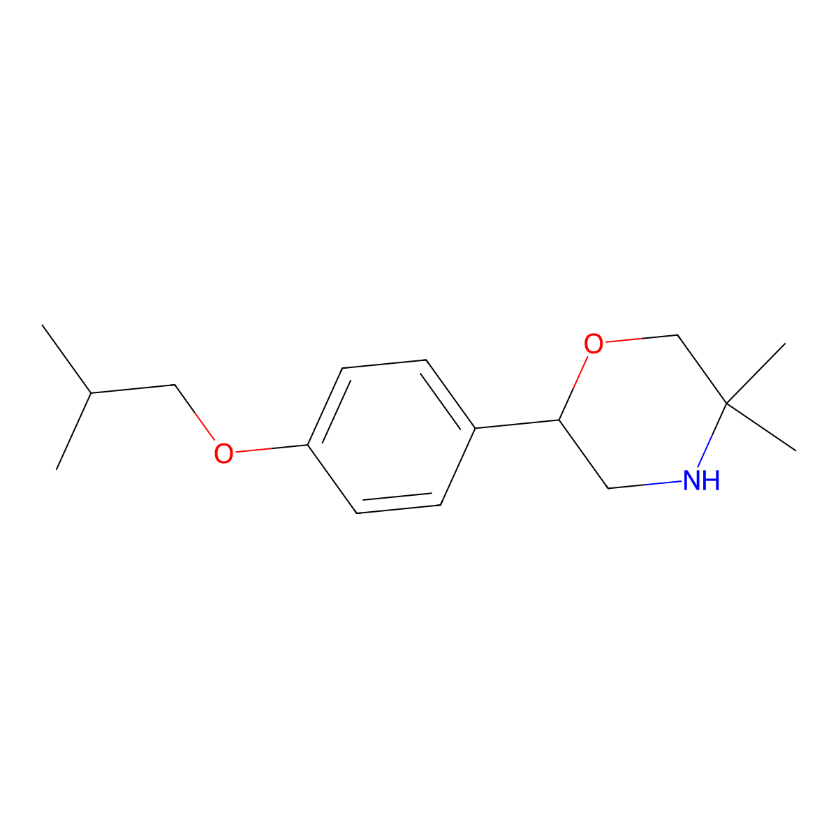 2-(4-Isobutoxyphenyl)-5,5-dimethylmorpholine molecular structure, CAS 1368510-74-0
