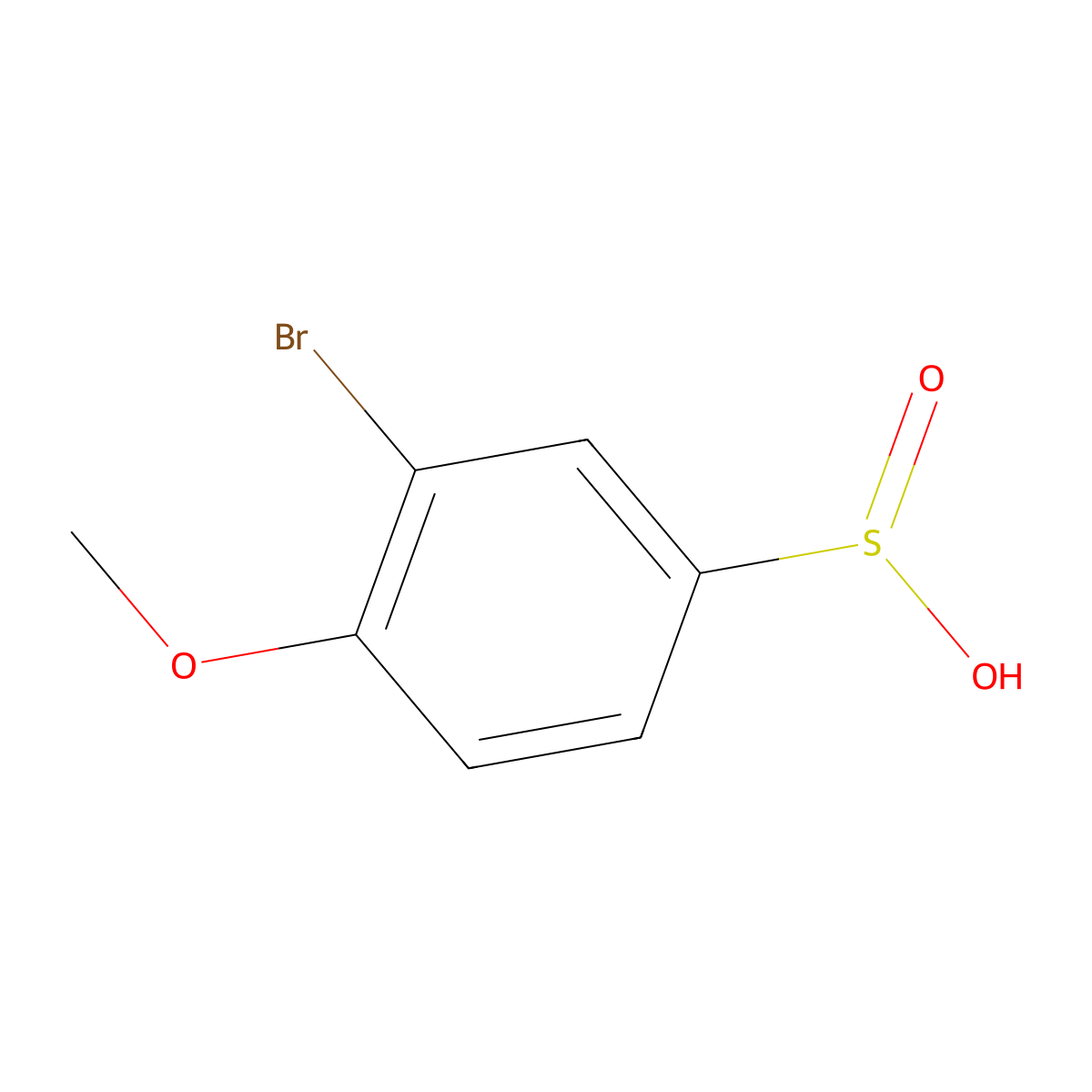 3-Bromo-4-methoxybenzene-1-sulfinic acid molecular structure, CAS 1368512-69-9