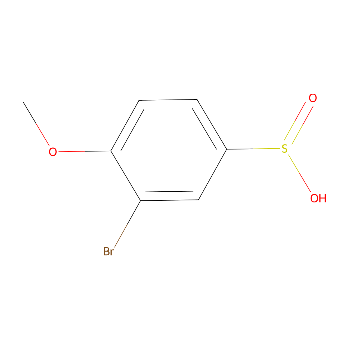 3-Bromo-4-methoxybenzene-1-sulfinic acid molecular structure, CAS 1368512-69-9