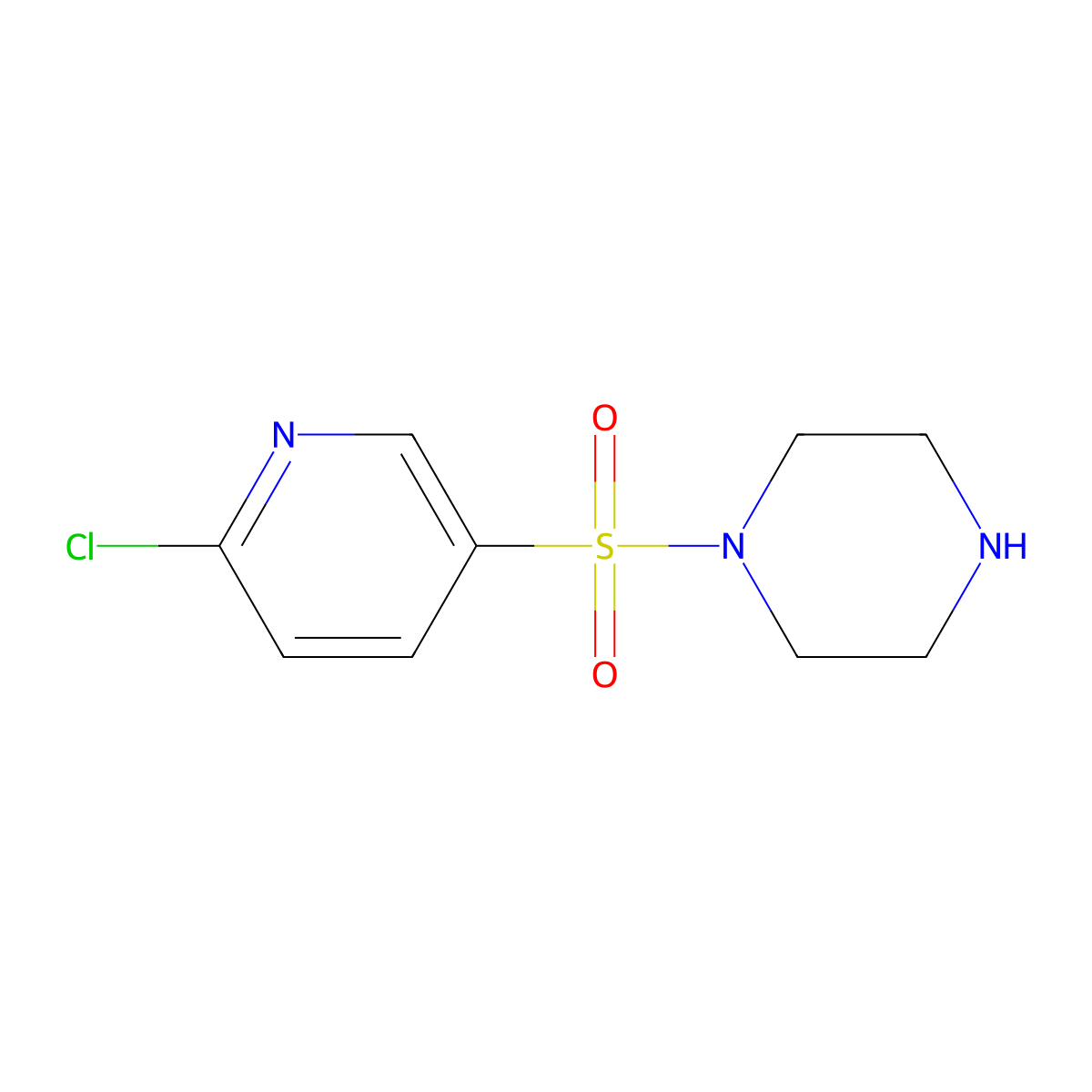 1-((6-Chloropyridin-3-yl)sulfonyl)piperazine molecular structure, CAS 1368513-72-7