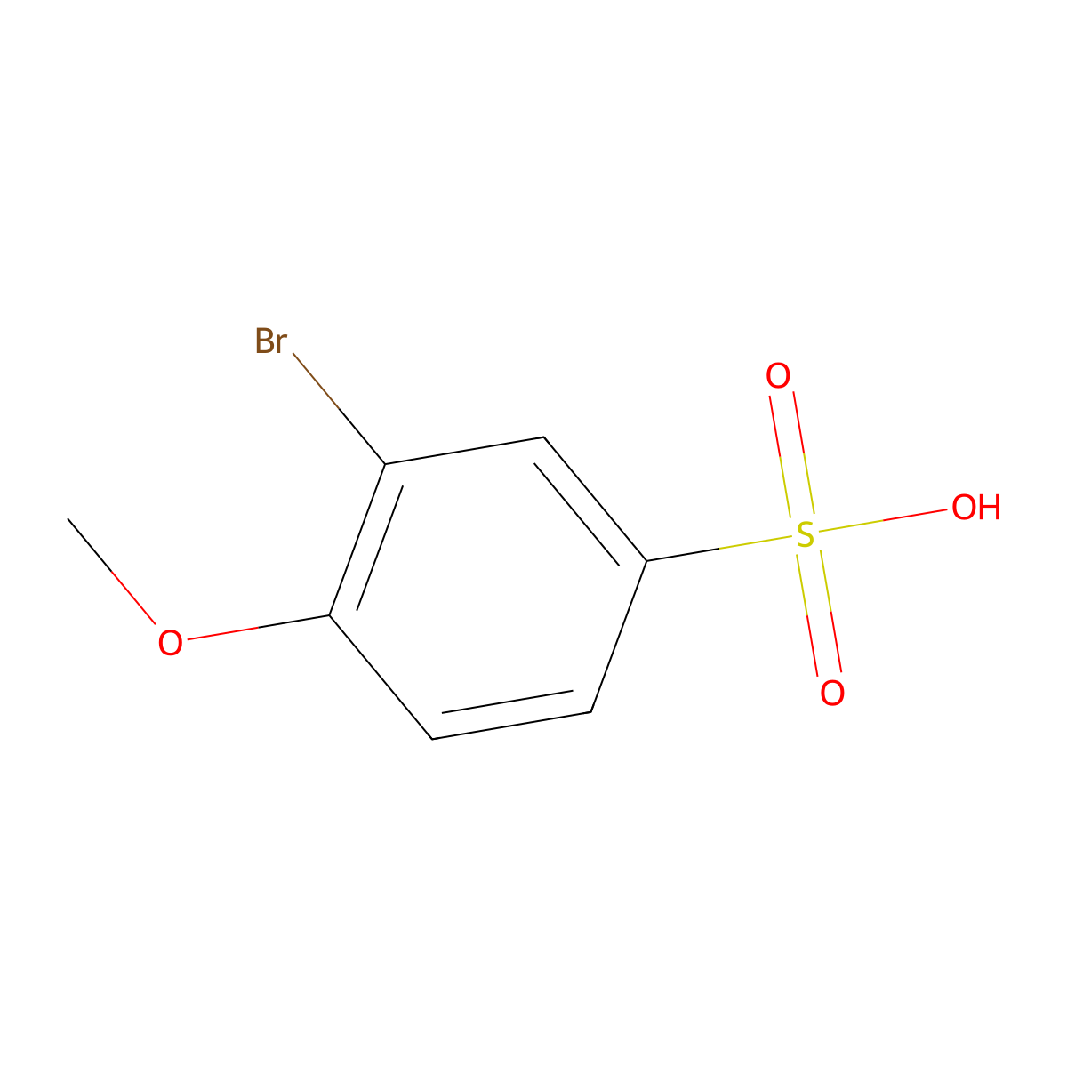 3-Bromo-4-methoxybenzene-1-sulfonic acid molecular structure, CAS 1368516-55-5