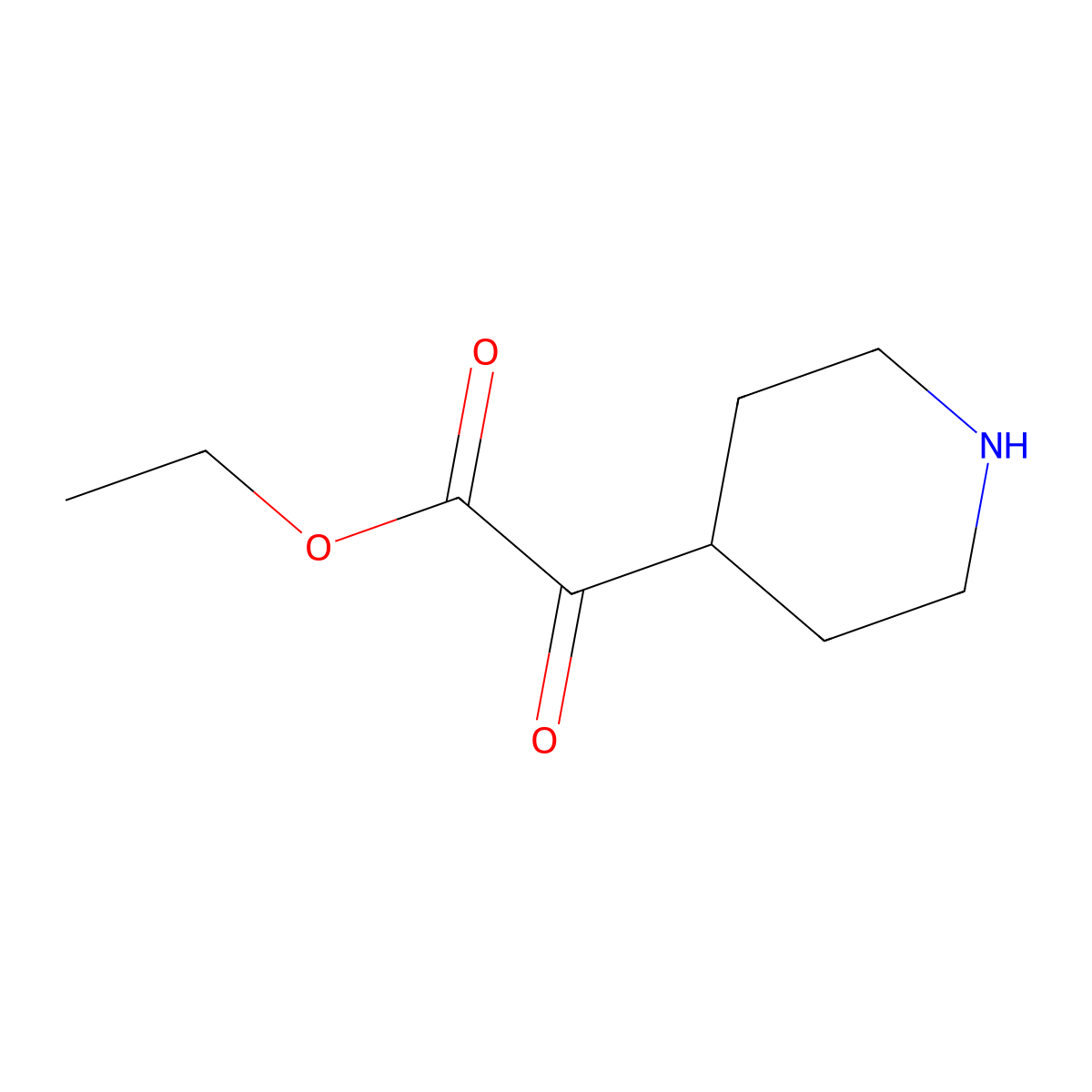 Ethyl 2-oxo-2-(piperidin-4-yl)acetate molecular structure, CAS 1368521-36-1