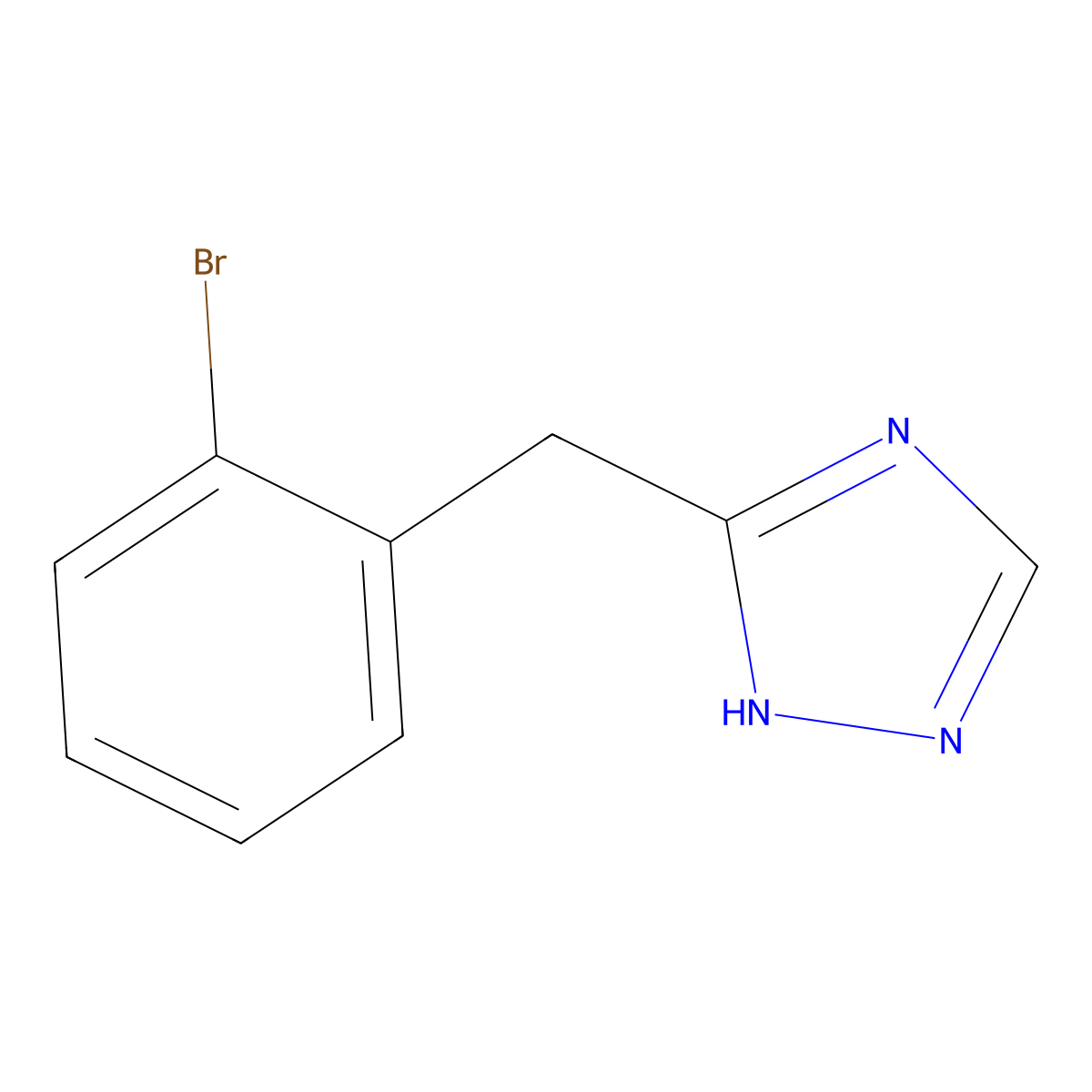 5-((2-bromophenyl)methyl)-1H-1,2,4-triazole molecular structure, CAS 1368522-39-7