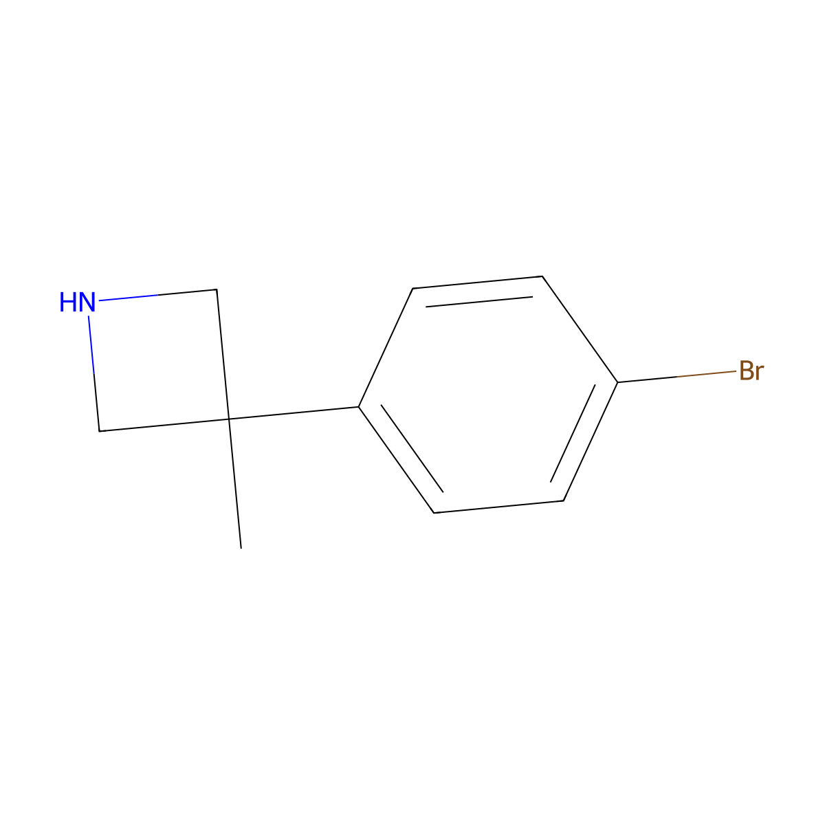 3-(4-Bromophenyl)-3-methylazetidine molecular structure, CAS 1368527-28-9