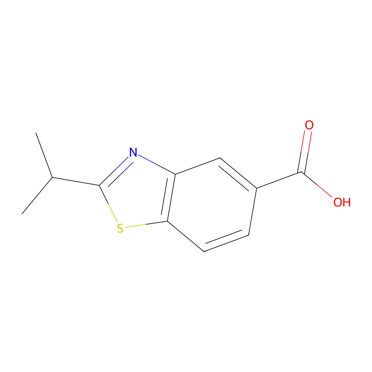 2-(1-Methylethyl)-5-benzothiazolecarboxylic acid molecular structure, CAS 1368530-92-0