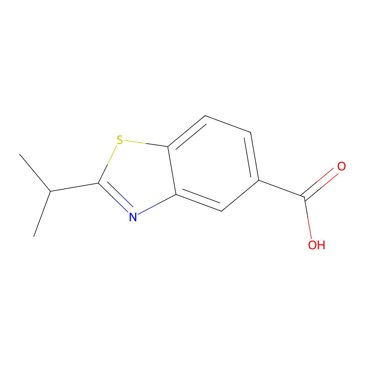 2-(1-Methylethyl)-5-benzothiazolecarboxylic acid molecular structure, CAS 1368530-92-0