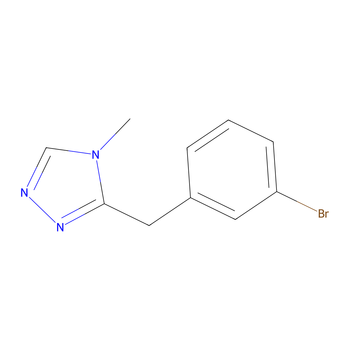 3-((3-bromophenyl)methyl)-4-methyl-4H-1,2,4-triazole molecular structure, CAS 1368533-94-1