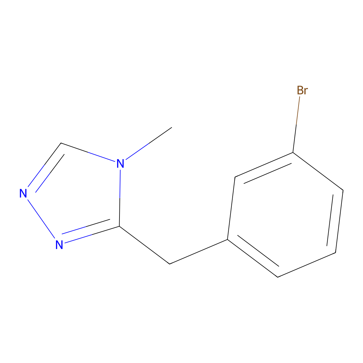 3-((3-bromophenyl)methyl)-4-methyl-4H-1,2,4-triazole molecular structure, CAS 1368533-94-1