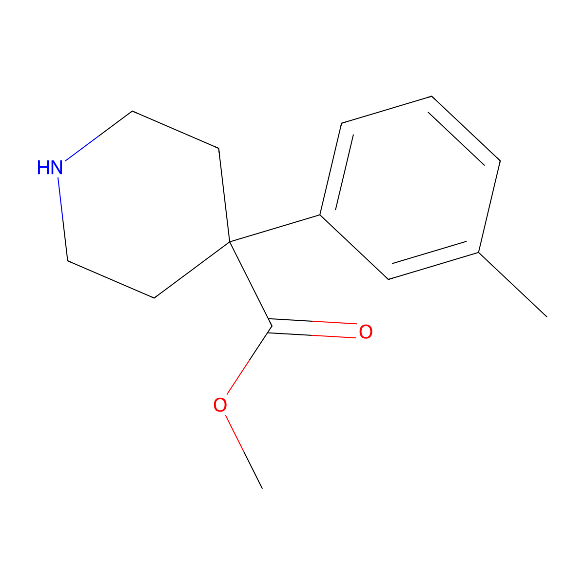 Methyl 4-(3-methylphenyl)piperidine-4-carboxylate molecular structure, CAS 1368536-85-9