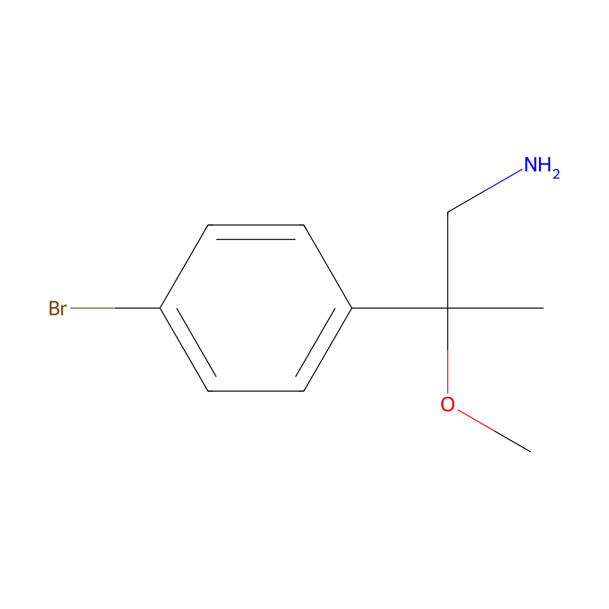 2-(4-Bromophenyl)-2-methoxypropan-1-amine molecular structure, CAS 1368537-73-8