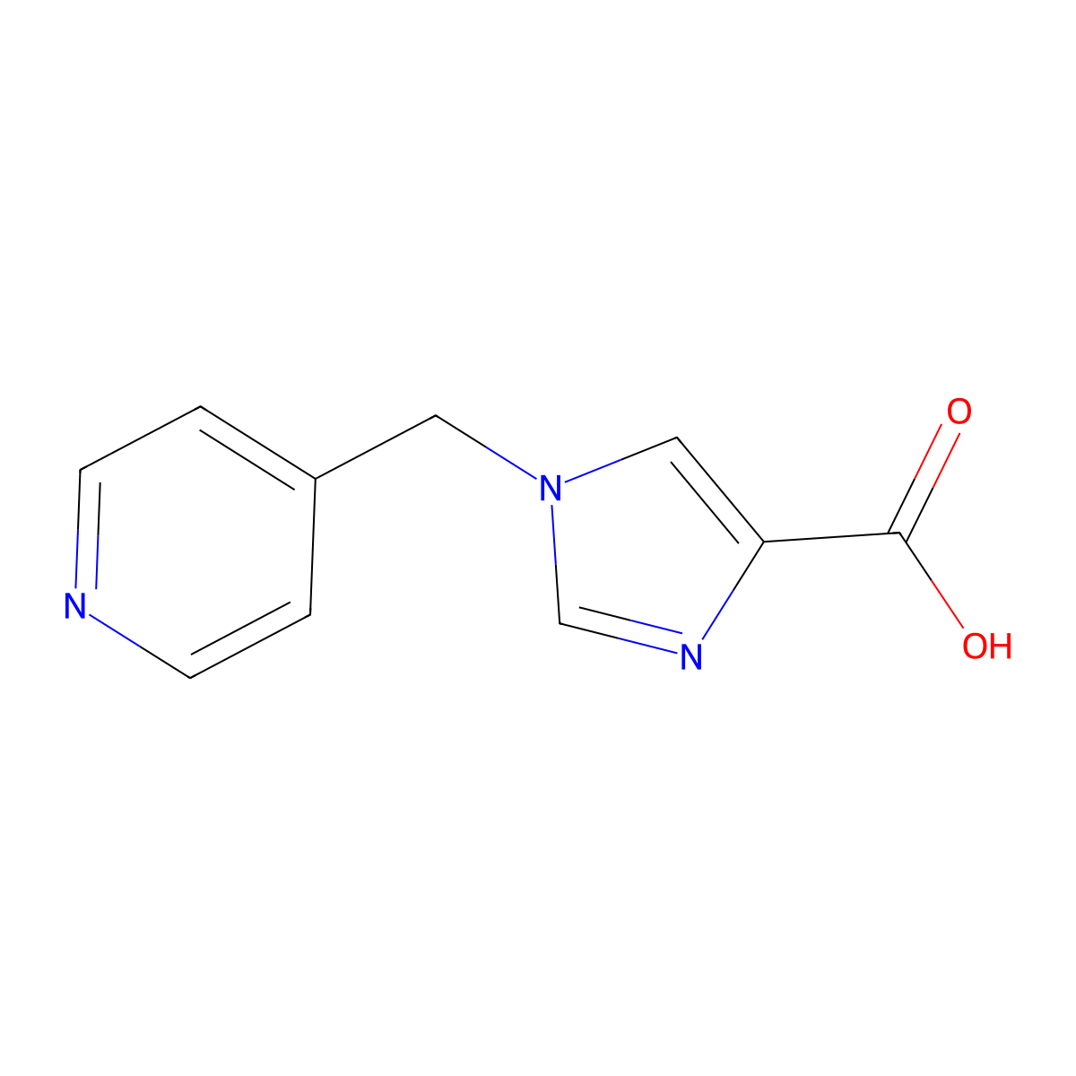 1-(Pyridin-4-ylmethyl)-1H-imidazole-4-carboxylic acid molecular structure, CAS 1368538-90-2