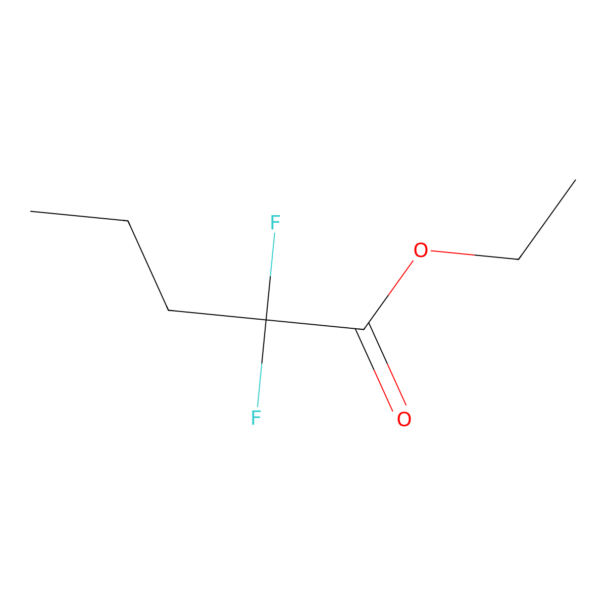 Ethyl 2,2-difluoropentanoate molecular structure, CAS 136854-22-3