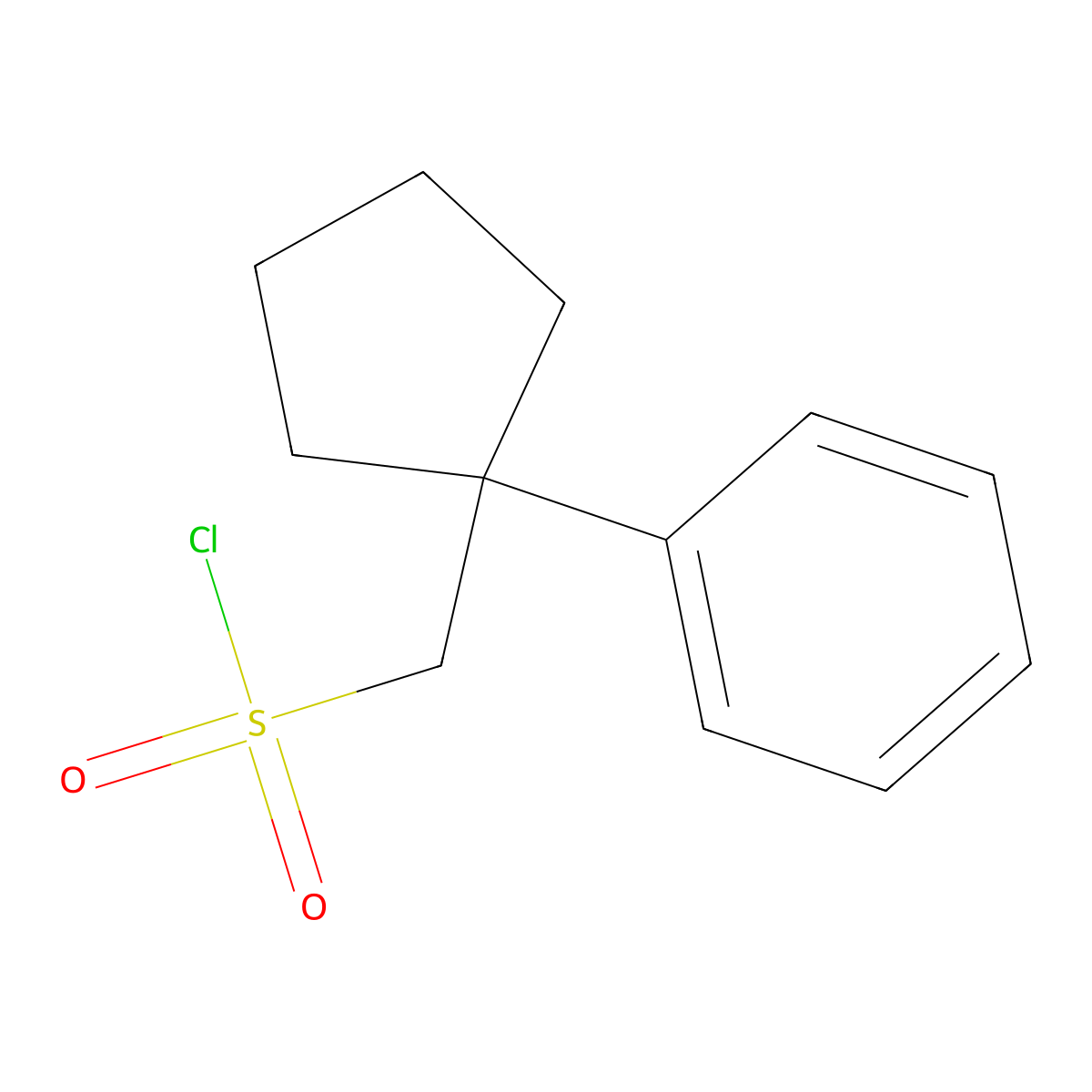 (1-Phenylcyclopentyl)methanesulfonyl chloride molecular structure, CAS 1368540-17-3