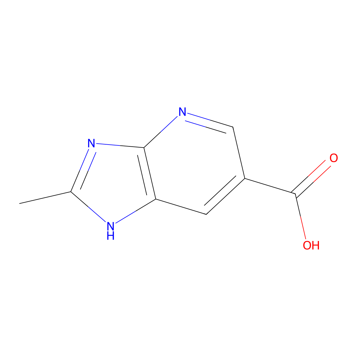 2-methyl-3H-imidazo(4,5-b)pyridine-6-carboxylic acid molecular structure, CAS 1368541-63-2