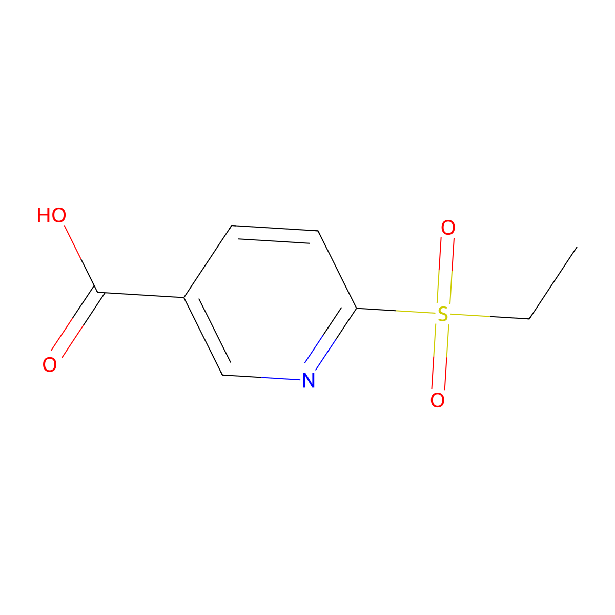 6-(Ethanesulfonyl)pyridine-3-carboxylic acid molecular structure, CAS 1368546-36-4
