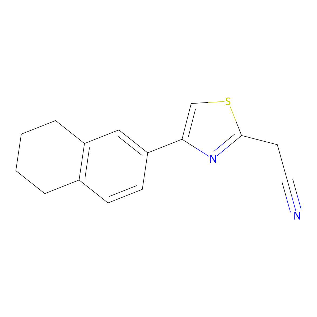 2-[4-(5,6,7,8-Tetrahydronaphthalen-2-yl)-1,3-thiazol-2-yl]acetonitrile molecular structure, CAS 1368547-54-9