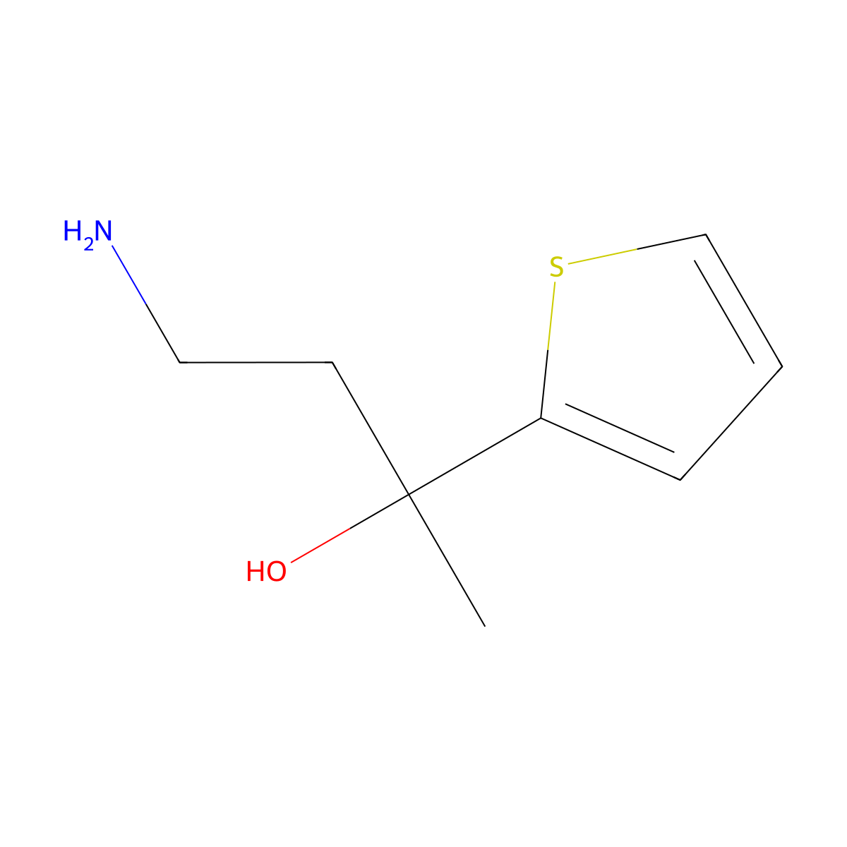4-Amino-2-(thiophen-2-yl)butan-2-ol molecular structure, CAS 1368548-94-0