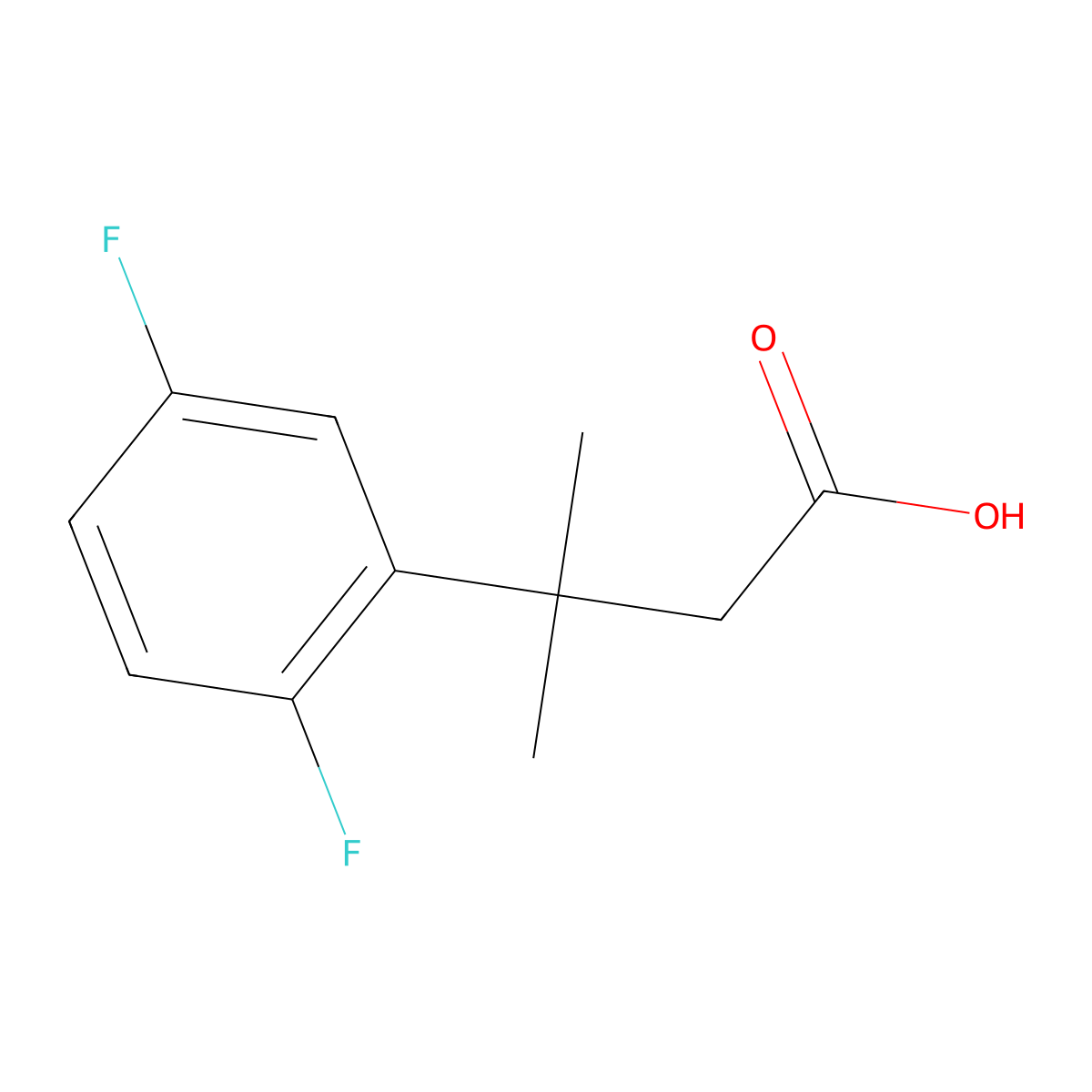 3-(2,5-Difluorophenyl)-3-methylbutanoic acid molecular structure, CAS 1368551-86-3