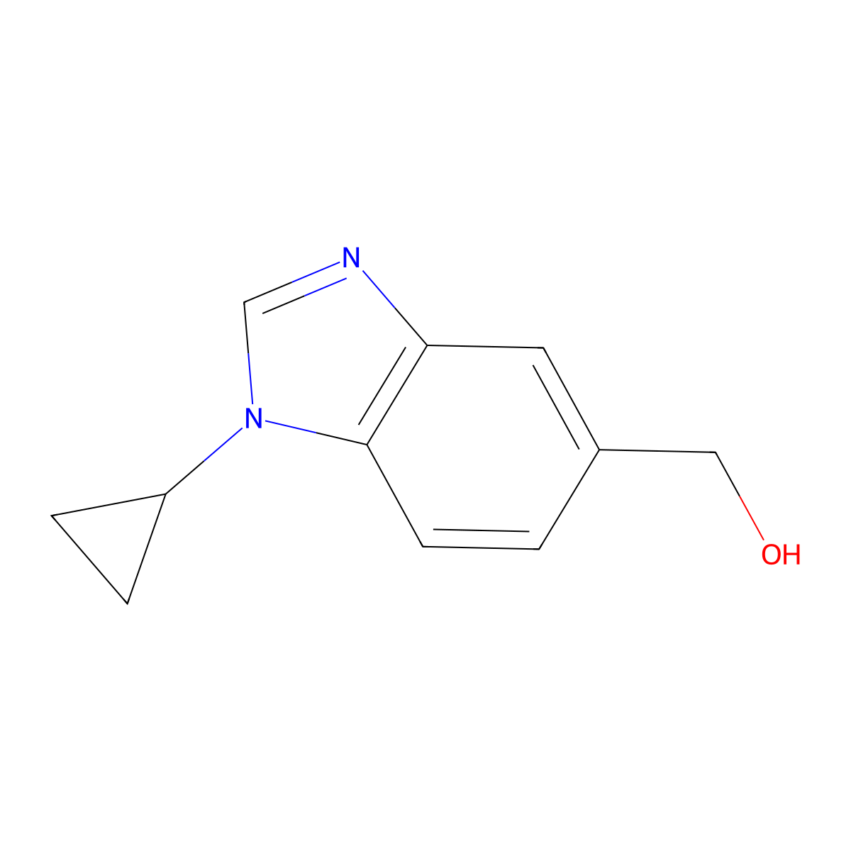 (1-Cyclopropyl-1H-1,3-benzodiazol-5-YL)methanol molecular structure, CAS 1368553-77-8