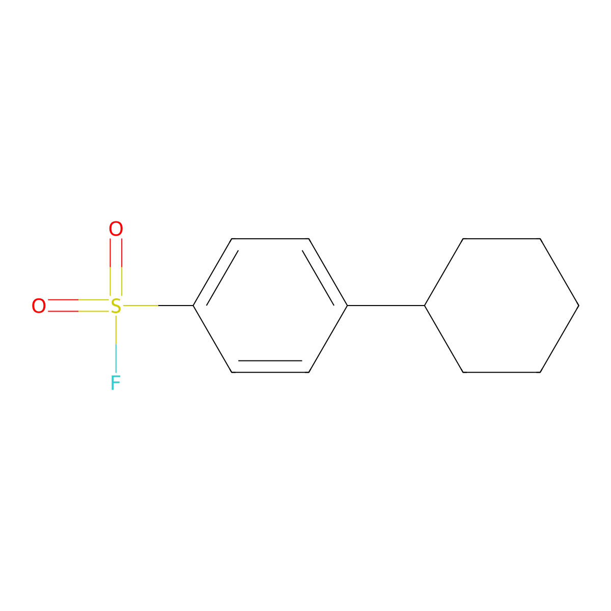 4-Cyclohexylbenzene-1-sulfonyl fluoride molecular structure, CAS 1368553-97-2