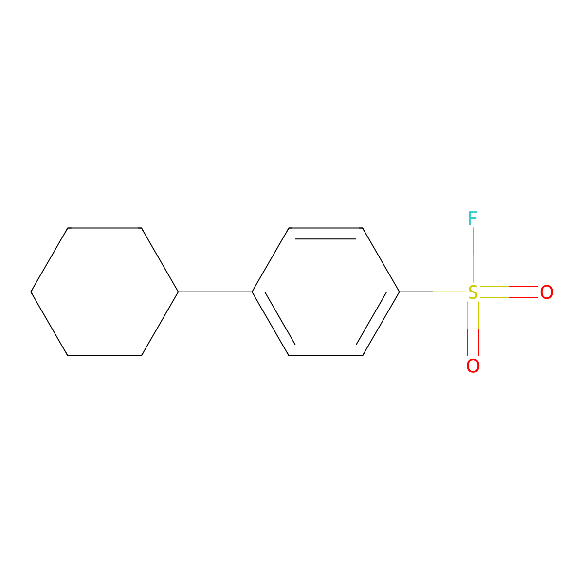 4-Cyclohexylbenzene-1-sulfonyl fluoride molecular structure, CAS 1368553-97-2