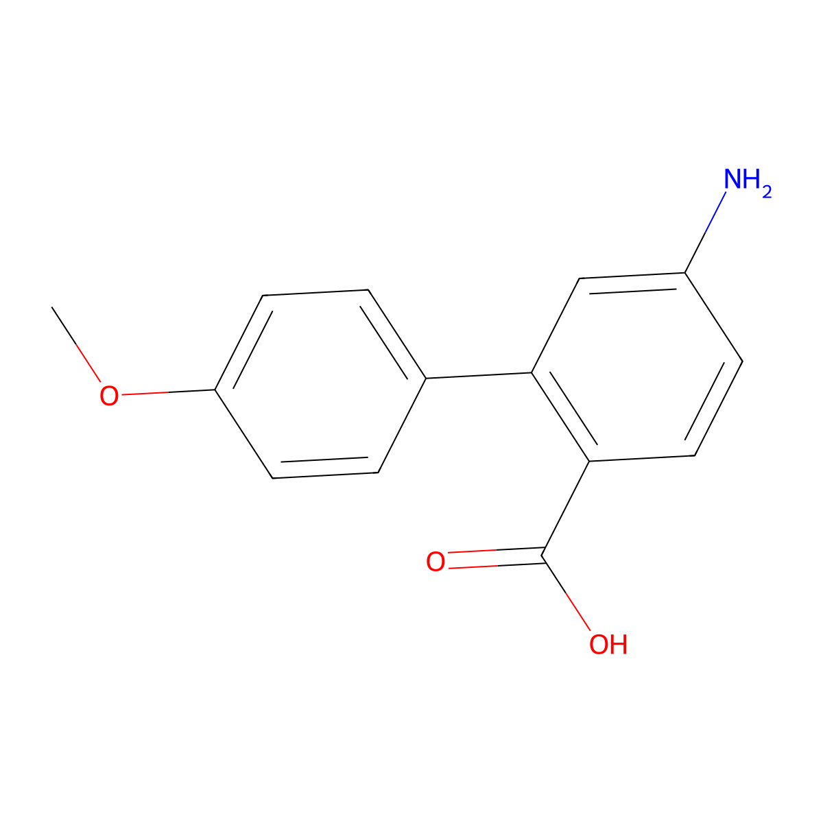 5-Amino-4'-methoxy-[1,1'-biphenyl]-2-carboxylic acid molecular structure, CAS 1368554-48-6