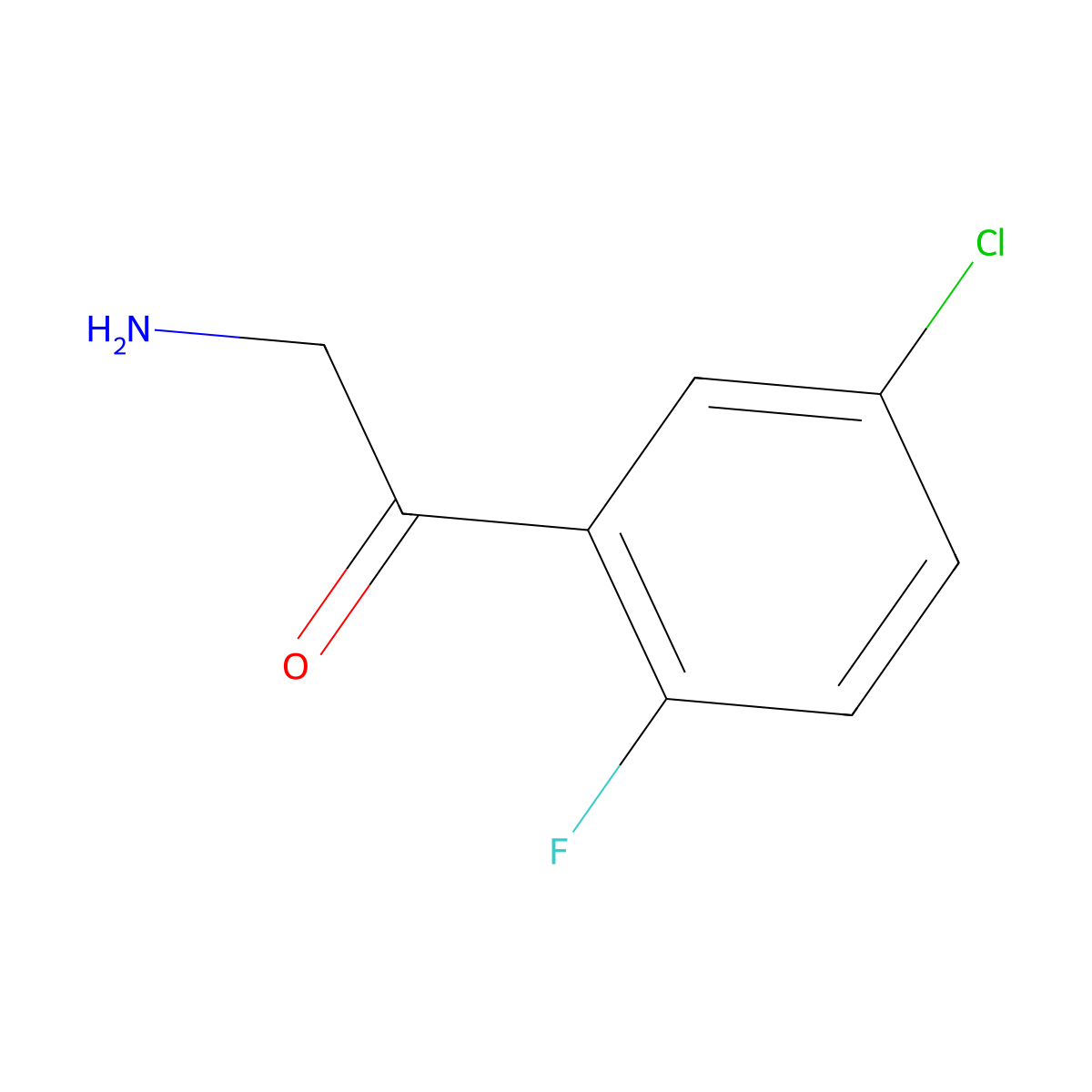 2-Amino-1-(5-chloro-2-fluorophenyl)ethan-1-one molecular structure, CAS 1368558-34-2