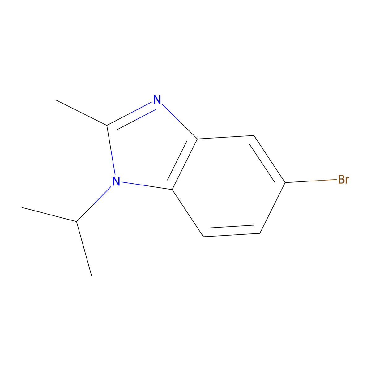 5-bromo-2-methyl-1-(propan-2-yl)-1H-1,3-benzodiazole molecular structure, CAS 1368559-67-4